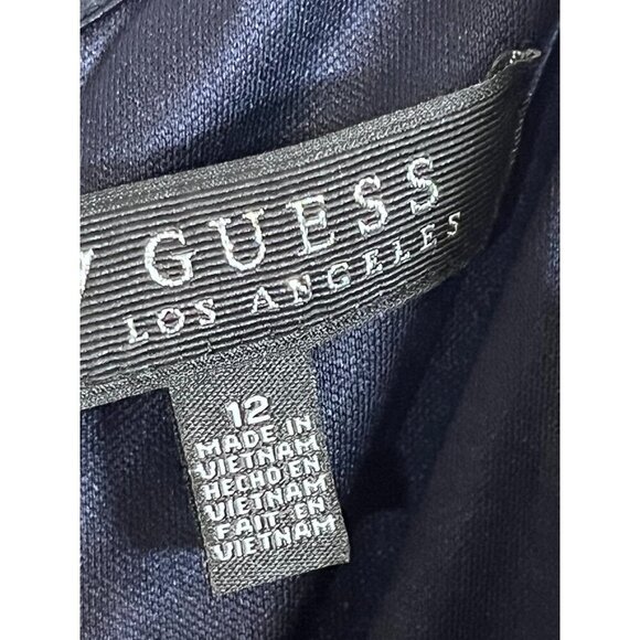 Guess Floral Dress 12 Black Mini Cold Shoulder Preppy Old Money Classic Chic 80s - Picture 2 of 13